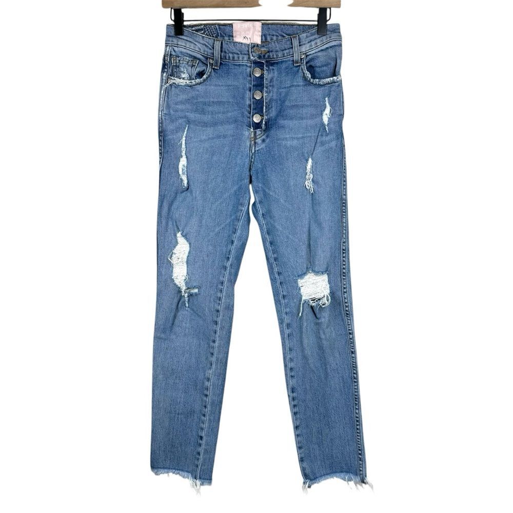 Revice Dream Fit Jeans Sweet Monday Wash Exposed Button Fly Distressed Size 29
